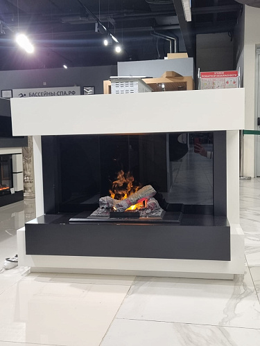 Dimplex Cube очаг Cassette 400 LNH-INT (с дровами) белый с черным (выставочный образец)_3