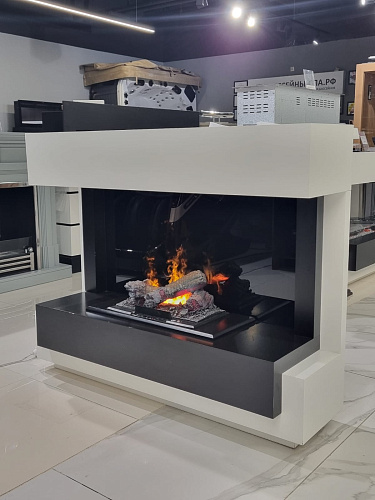 Dimplex Cube очаг Cassette 400 LNH-INT (с дровами) белый с черным (выставочный образец)_4
